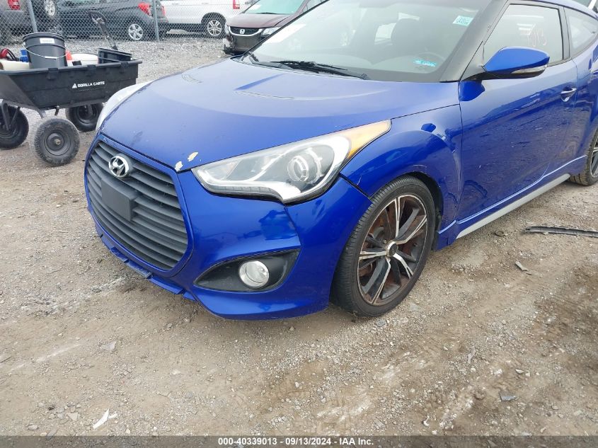 2013 Hyundai Veloster Turbo W/Black VIN: KMHTC6AE2DU096256 Lot: 40339013