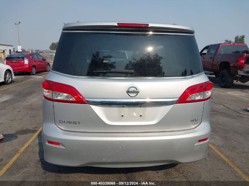 2014 Nissan Quest Sv VIN: JN8AE2KP5E9100176 Lot: 40339068