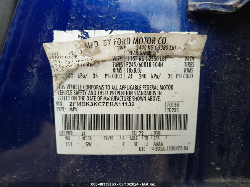 2014 FORD EDGE LIMITED - 2FMDK3KC7EBA11132