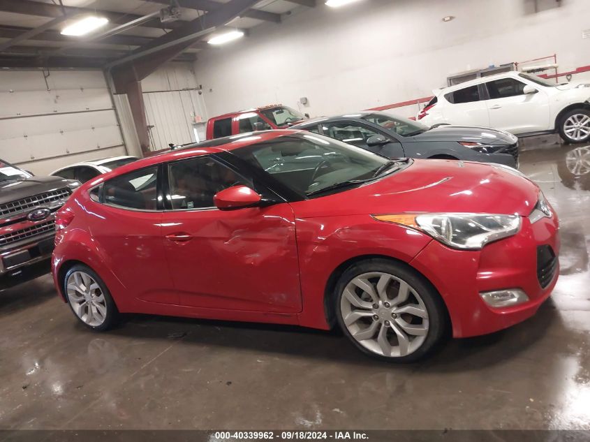 2012 Hyundai Veloster Base W/Red/Black VIN: KMHTC6ADXCU074446 Lot: 40339962