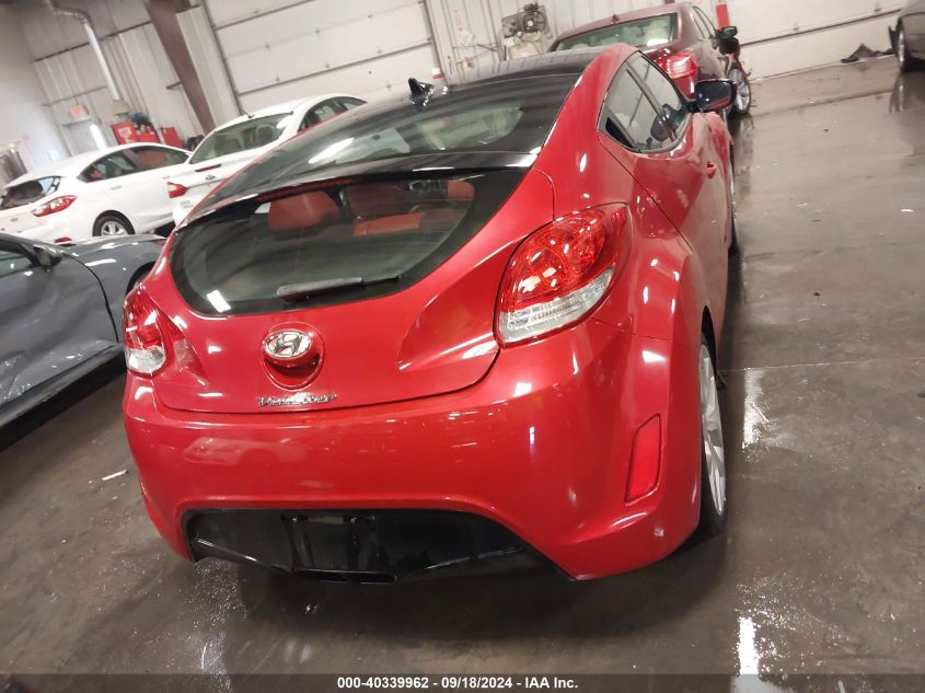 2012 Hyundai Veloster Base W/Red/Black VIN: KMHTC6ADXCU074446 Lot: 40339962