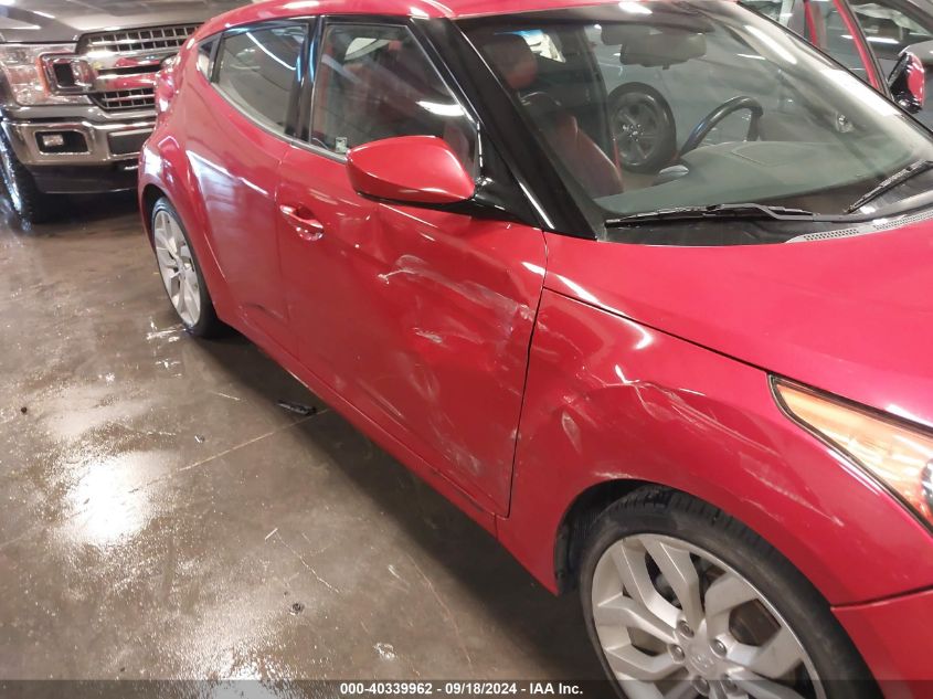 2012 Hyundai Veloster Base W/Red/Black VIN: KMHTC6ADXCU074446 Lot: 40339962