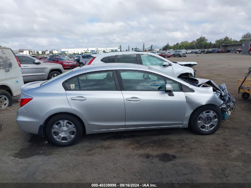 2012 Honda Civic Hybrid VIN: JHMFB4F2XCS003399 Lot: 40339998