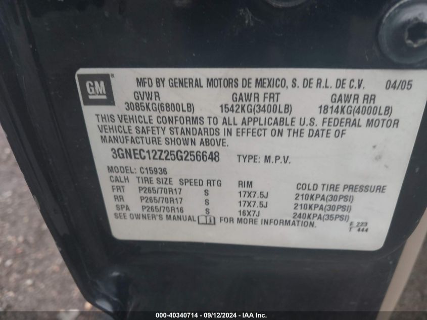 3GNEC12Z25G256648 2005 Chevrolet Avalanche 1500 Z66