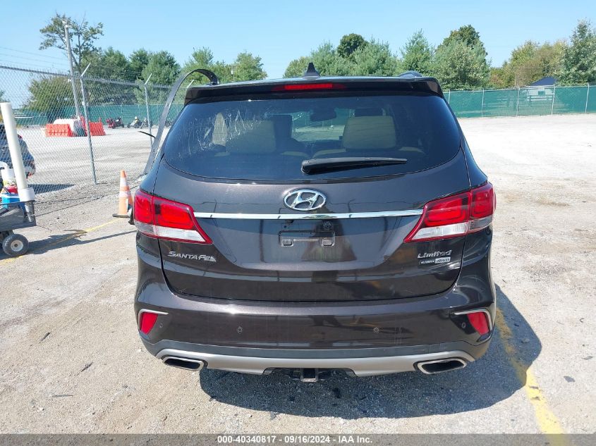 2017 Hyundai Santa Fe Limited Ultimate VIN: KM8SRDHF6HU176159 Lot: 40340817