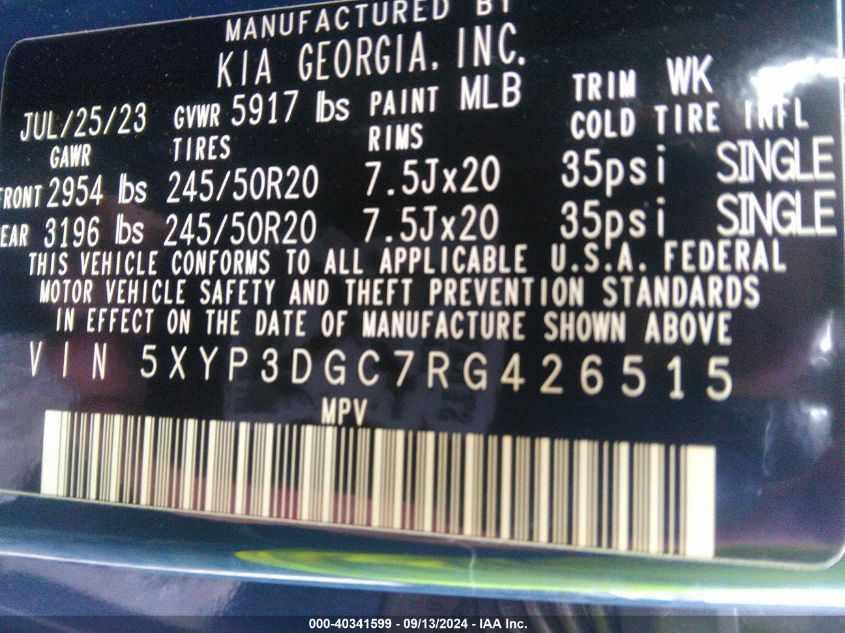 5XYP3DGC7RG426515 2024 Kia Telluride Ex/Ex X-Line