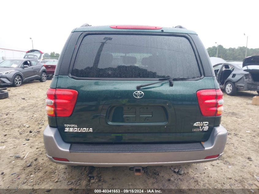 2002 Toyota Sequoia Sr5 V8 VIN: 5TDBT44A22S080119 Lot: 40341653