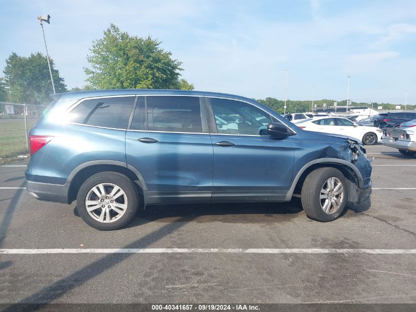 2016 Honda Pilot Lx VIN: 5FNYF5H15GB008506 Lot: 40341657