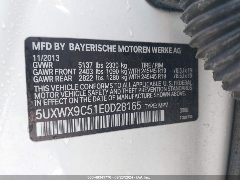 2014 BMW X3 XDRIVE28I - 5UXWX9C51E0D28165