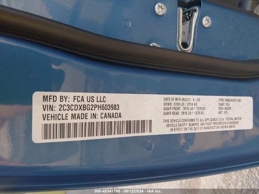 2023 DODGE CHARGER SXT - 2C3CDXBG2PH603983