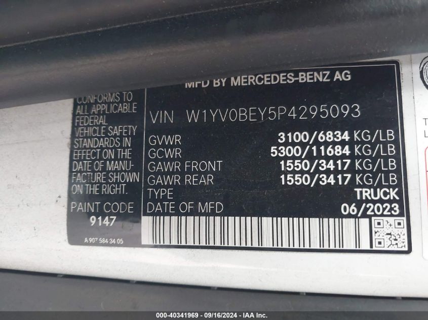 W1YV0BEY5P4295093 2023 Mercedes-Benz Metris