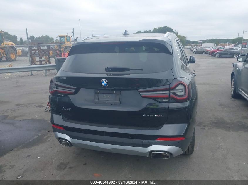 2022 BMW X3 Sdrive30I VIN: 5UX43DP04N9L75090 Lot: 40341992