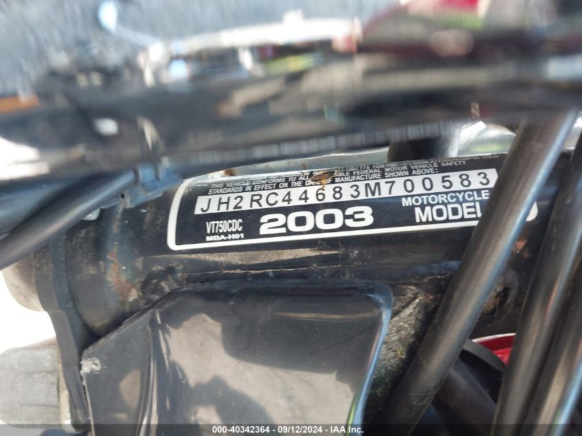 JH2RC44683M700583 2003 Honda Vt750 Cdc