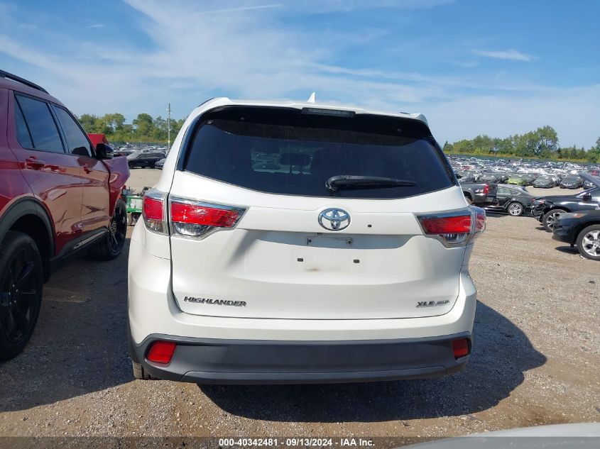 2015 Toyota Highlander Xle V6 VIN: 5TDJKRFH5FS171297 Lot: 40342481