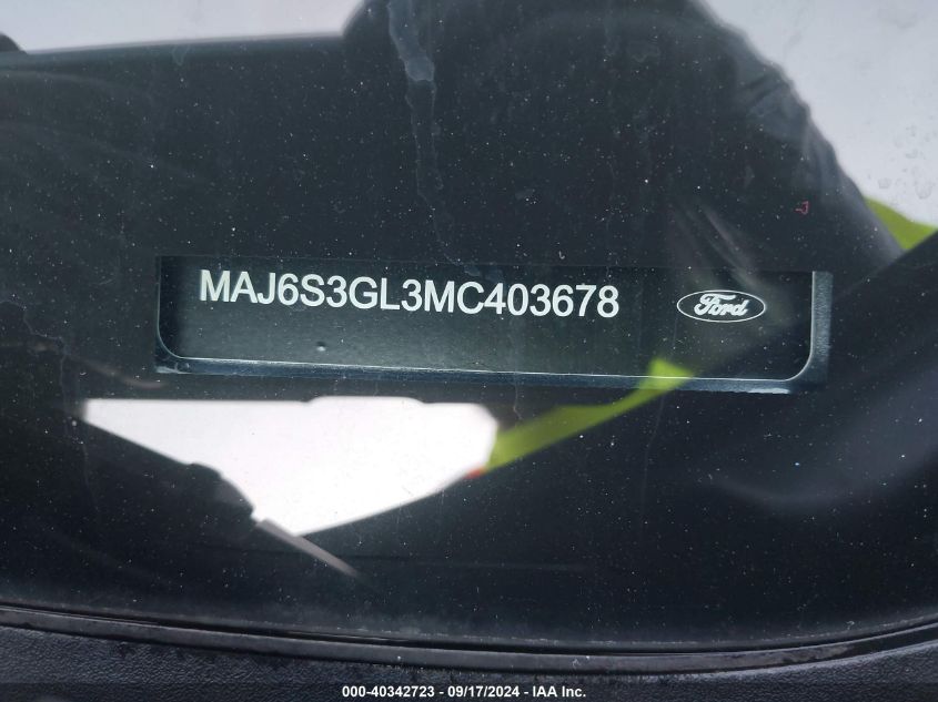 MAJ6S3GL3MC403678 2021 Ford Ecosport Se