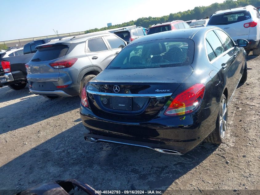 2018 Mercedes-Benz C 300 4Matic VIN: 55SWF4KB1JU251190 Lot: 40342793