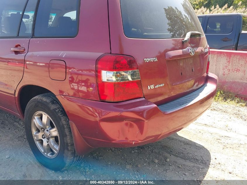 2006 Toyota Highlander V6 VIN: JTEEP21A160140308 Lot: 40342850