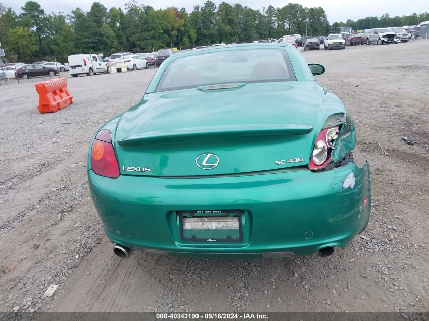 2004 Lexus Sc 430 VIN: JTHFN48Y640055697 Lot: 40343190