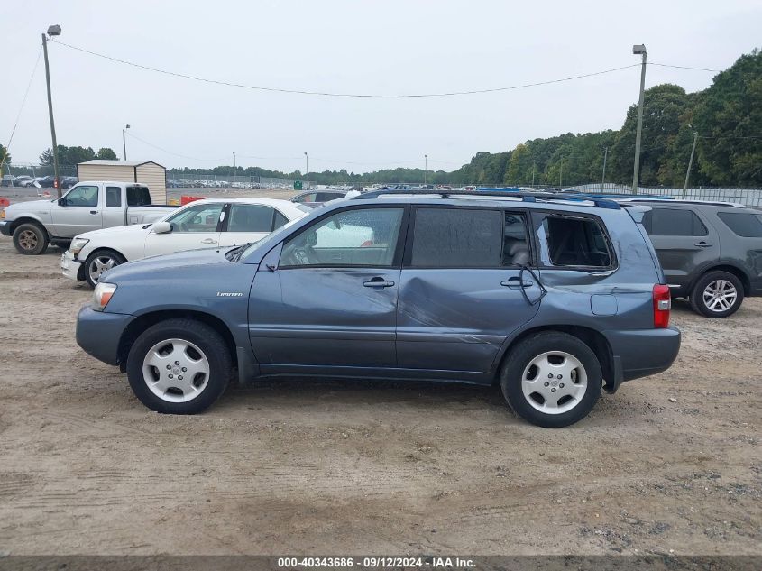 2006 Toyota Highlander Limited V6 VIN: JTEDP21A760096231 Lot: 40343686