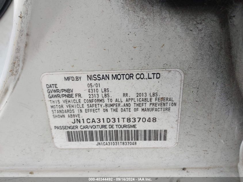 JN1CA31D31T837048 2001 Nissan Maxima Se