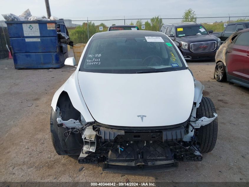 2023 Tesla Model 3 Rear-Wheel Drive VIN: 5YJ3E1EA0PF384993 Lot: 40344842