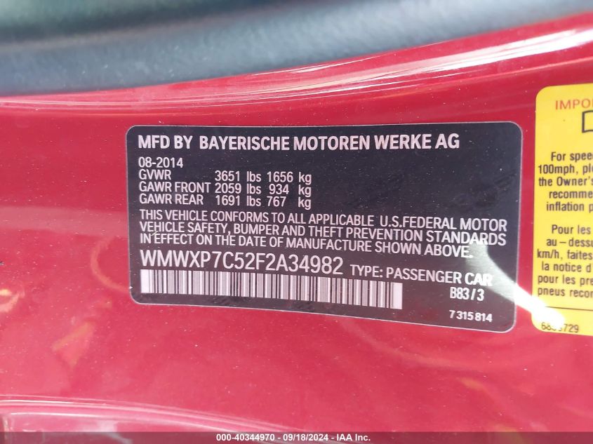 WMWXP7C52F2A34982 2015 Mini Hardtop Cooper S