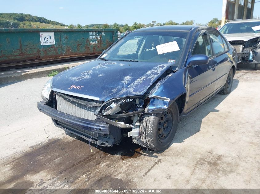 2003 Honda Civic Lx VIN: 2HGES165X3H513749 Lot: 40345445