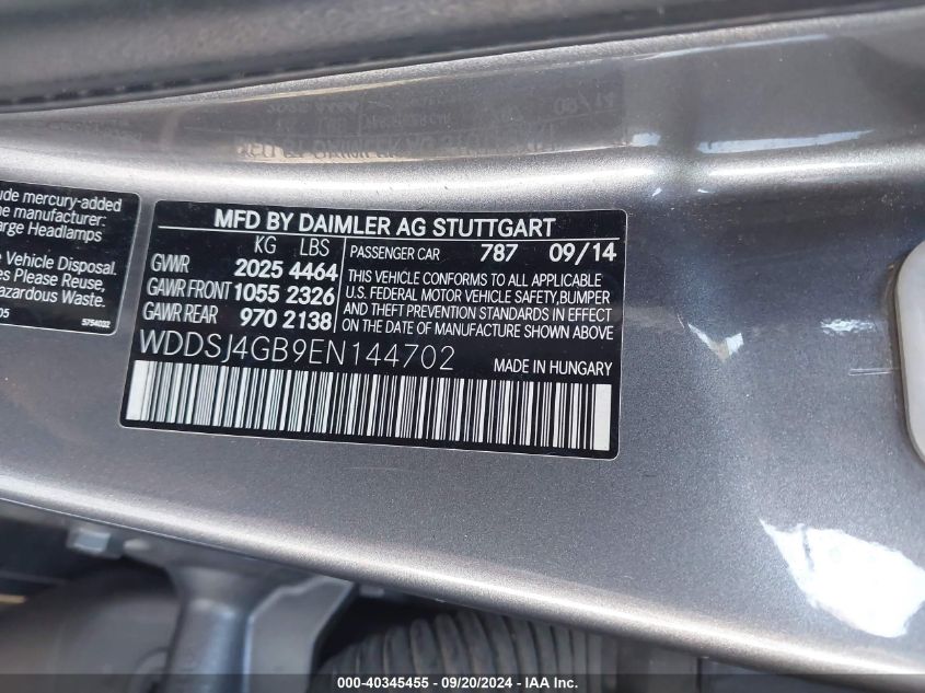 VIN WDDSJ4GB9EN144702 2014 Mercedes-Benz CLA 250, 4... no.9