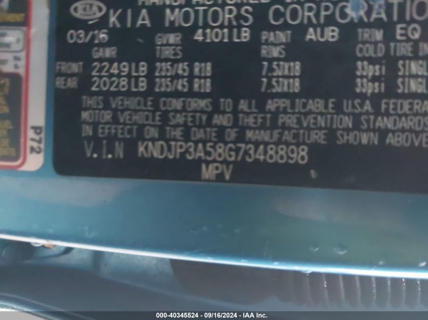 KNDJP3A58G7348898 2016 Kia Soul +