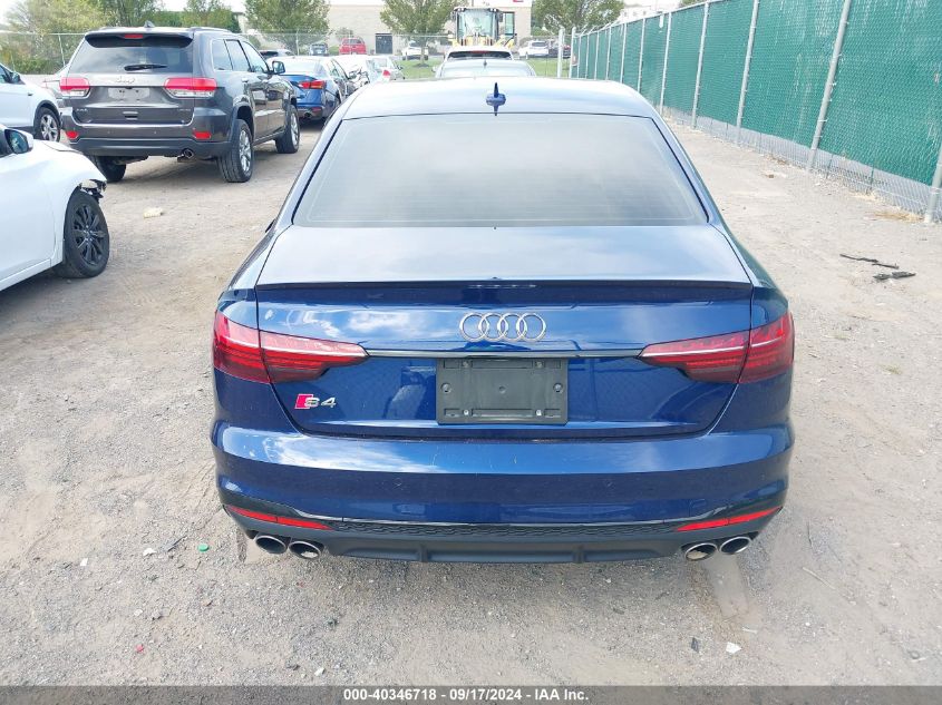 2020 Audi S4 Prestige Tfsi Quattro Tiptronic VIN: WAUC4AF42LA029576 Lot: 40346718