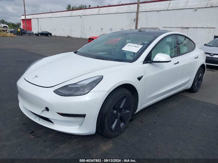 5YJ3E1EB9NF348208 2022 TESLA MODEL 3 - Image 2