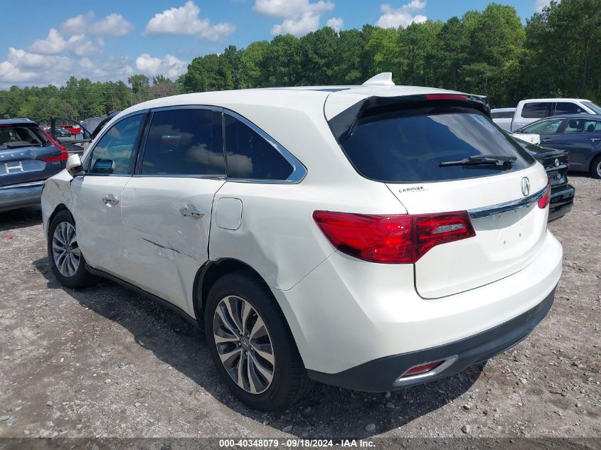 2016 Acura Mdx Technology Acurawatch Plus Packages/Technology Package VIN: 5FRYD4H49GB014611 Lot: 40348079