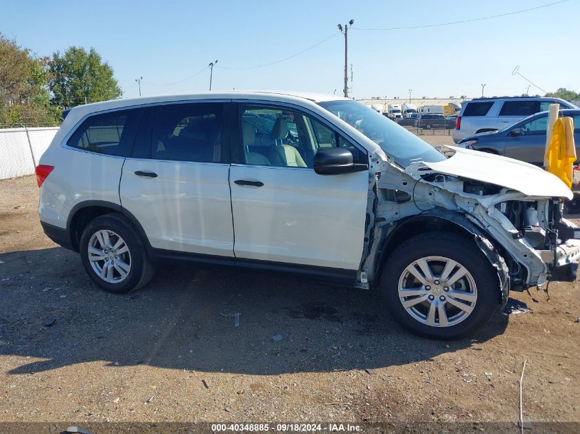 2018 Honda Pilot Lx VIN: 5FNYF5H13JB010780 Lot: 40348885