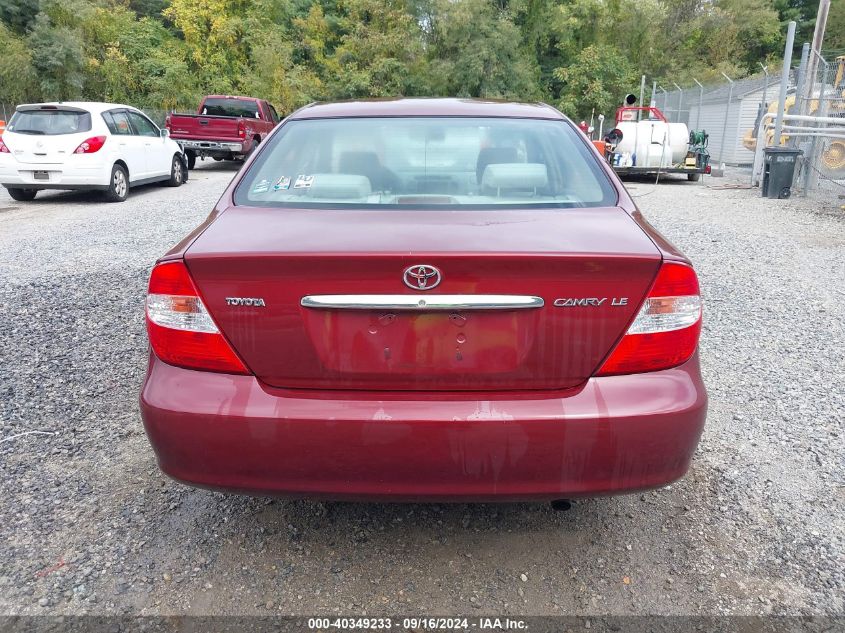 2003 Toyota Camry Le VIN: JTDBE32K030240387 Lot: 40349233