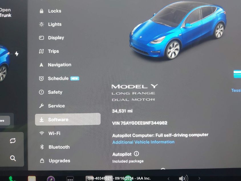 2022 Tesla Model Y Long Range Dual Motor All-Wheel Drive VIN: 7SAYGDEE9NF344982 Lot: 40349321