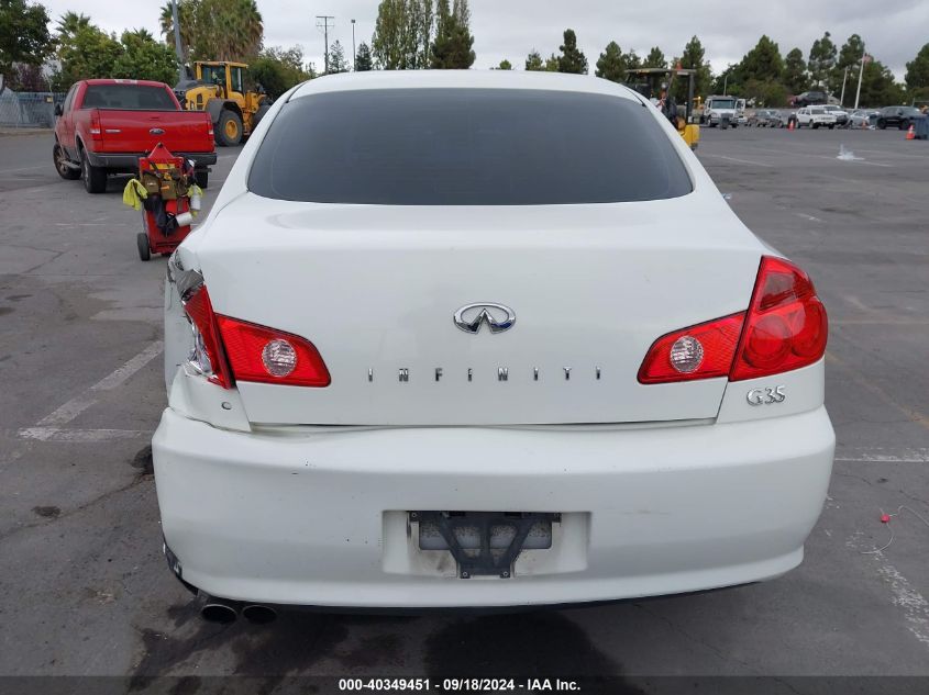 2006 Infiniti G35 VIN: JNKCV51EX6M516002 Lot: 40349451