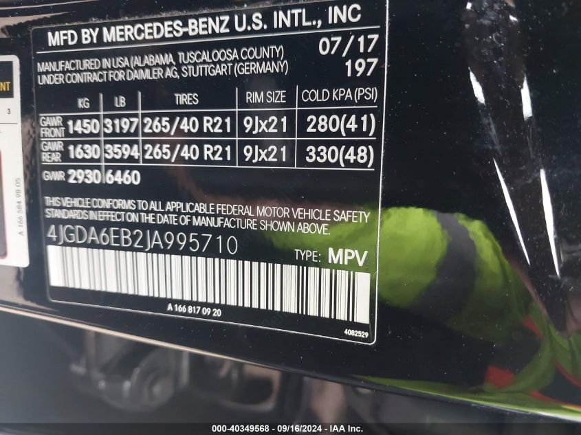 4JGDA6EB2JA995710 2018 Mercedes-Benz Amg Gle 43 4Matic