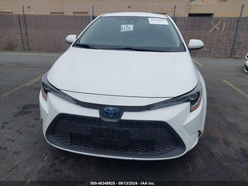 2020 Toyota Corolla Hybrid Le VIN: JTDEBRBE0LJ029719 Lot: 40349925