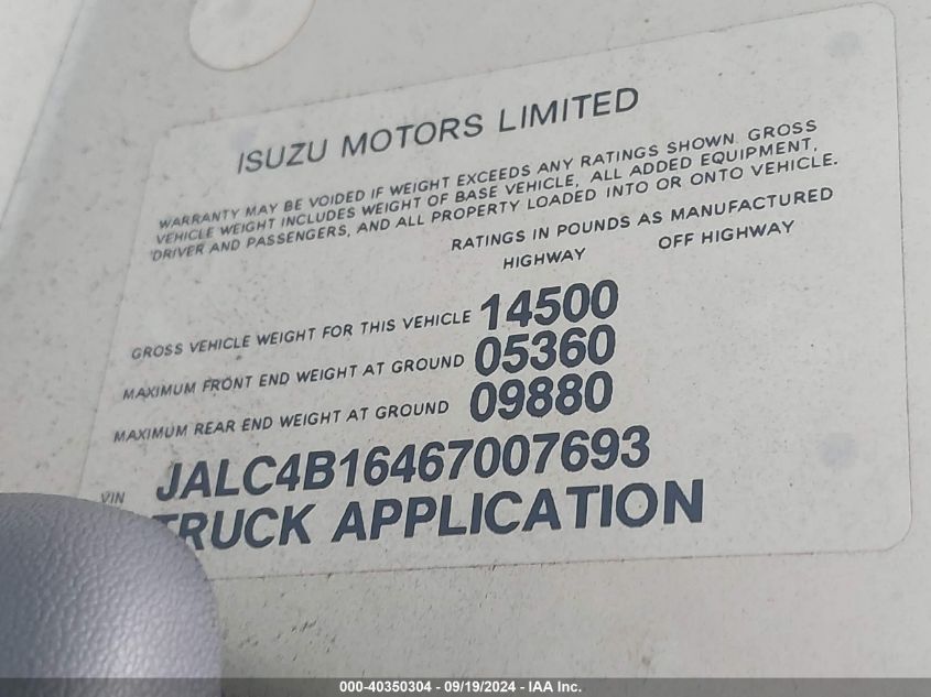 JALC4B16467007693 2006 Isuzu W4S042 Npr Hd Reg