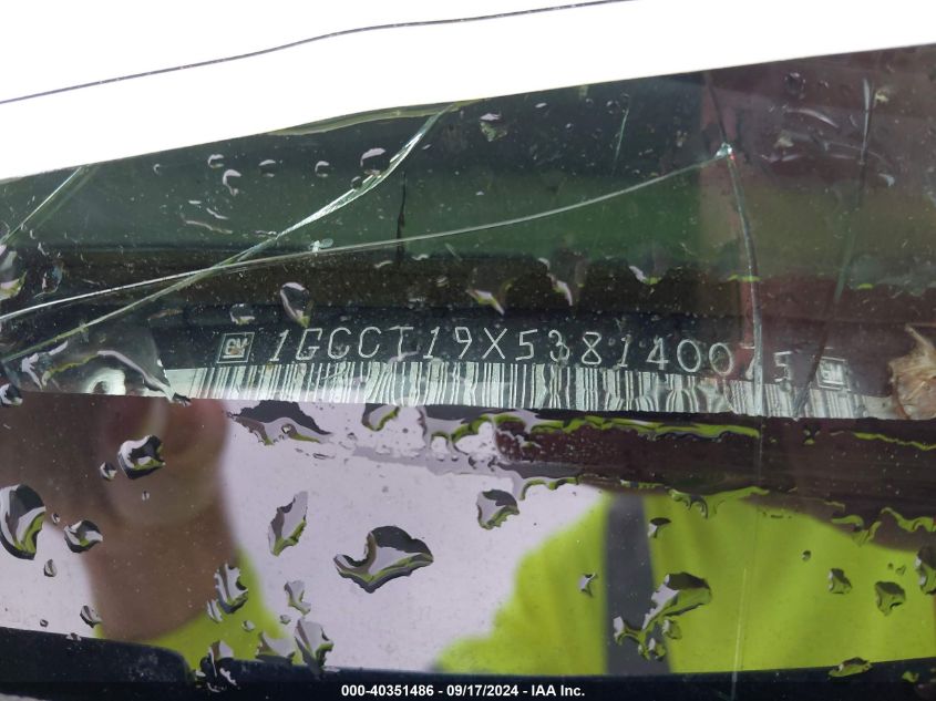 2003 Chevrolet S-10 Ls VIN: 1GCCT19X538140075 Lot: 40351486