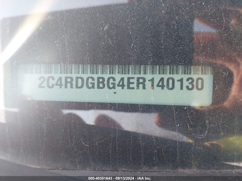 2C4RDGBG4ER140130 2014 Dodge Grand Caravan Se/Sxt