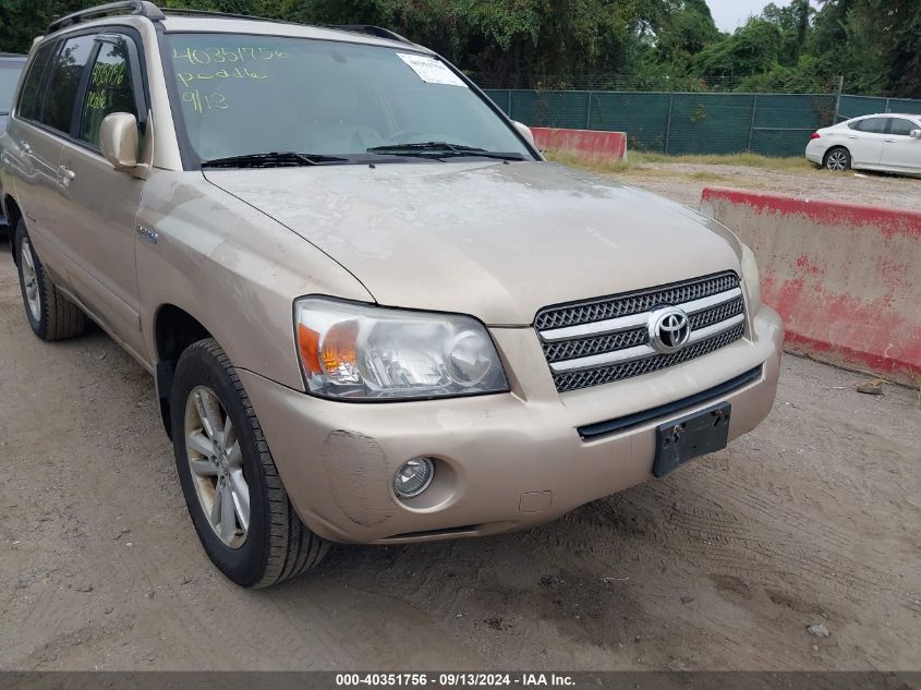 2006 Toyota Highlander Hybrid Limited V6 VIN: JTEEW21A560019834 Lot: 40351756