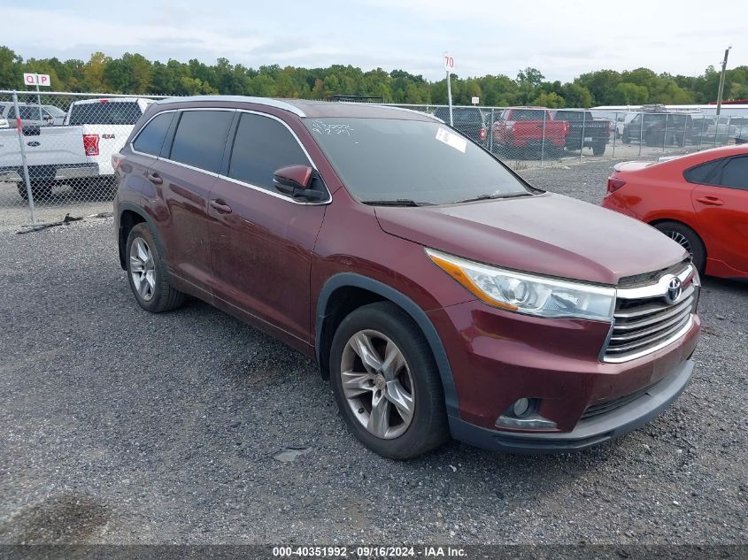 2015 Toyota Highlander Limited/Ltd Platinum VIN: 5TDDKRFHXFS077963 Lot: 40351992