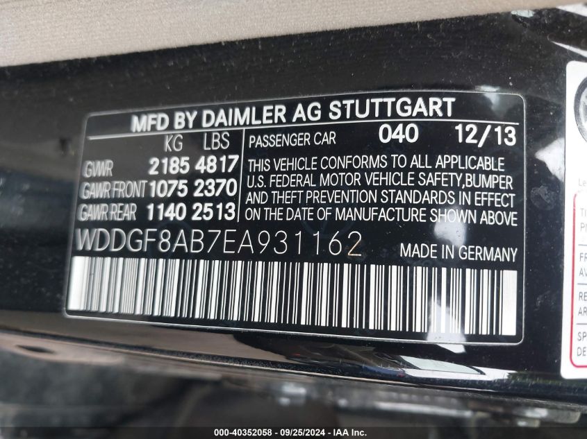 WDDGF8AB7EA931162 2014 Mercedes-Benz C 300 Luxury 4Matic/Sport 4Matic