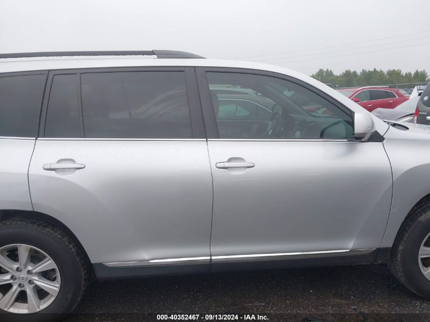 2013 Toyota Highlander Base Plus V6 VIN: 5TDZK3EH6DS135522 Lot: 40352467