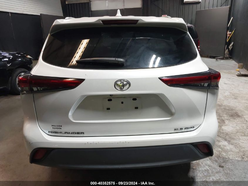 2022 Toyota Highlander Xle VIN: 5TDGZRBH8NS587693 Lot: 40352575