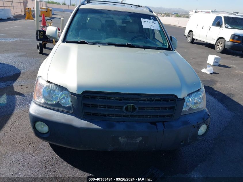 2001 Toyota Highlander V6 VIN: JTEHF21A210025497 Lot: 40353491