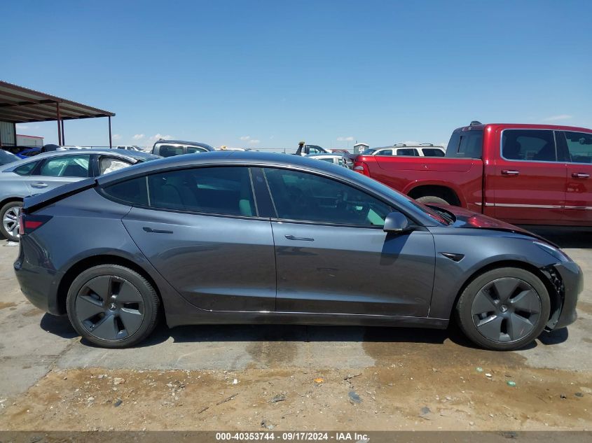 2021 Tesla Model 3 Standard Range Plus Rear-Wheel Drive VIN: 5YJ3E1EA0MF031956 Lot: 40353744