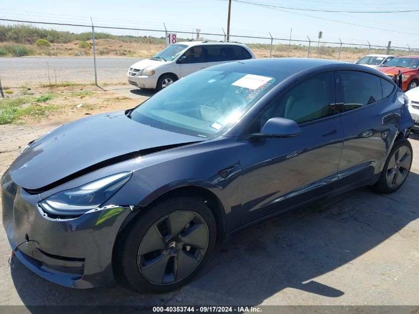 2021 Tesla Model 3 Standard Range Plus Rear-Wheel Drive VIN: 5YJ3E1EA0MF031956 Lot: 40353744