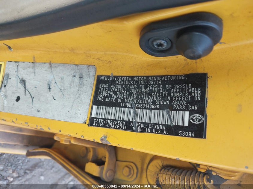 2014 TOYOTA CAMRY HYBRID LE - 4T1BD1FK5EU140696